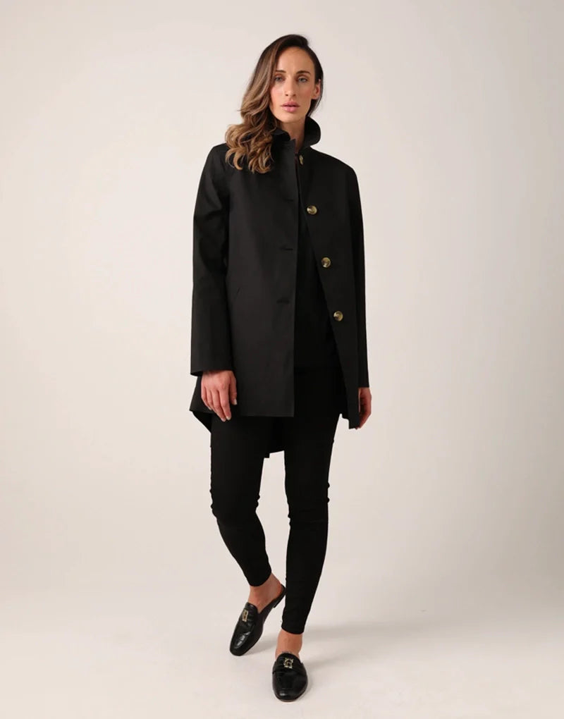 Black long peacoat hotsell