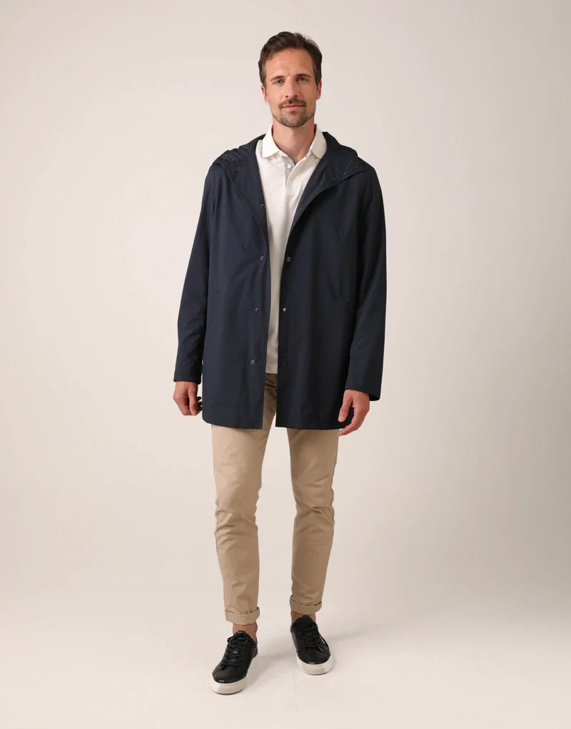 Mens navy rain mac best sale