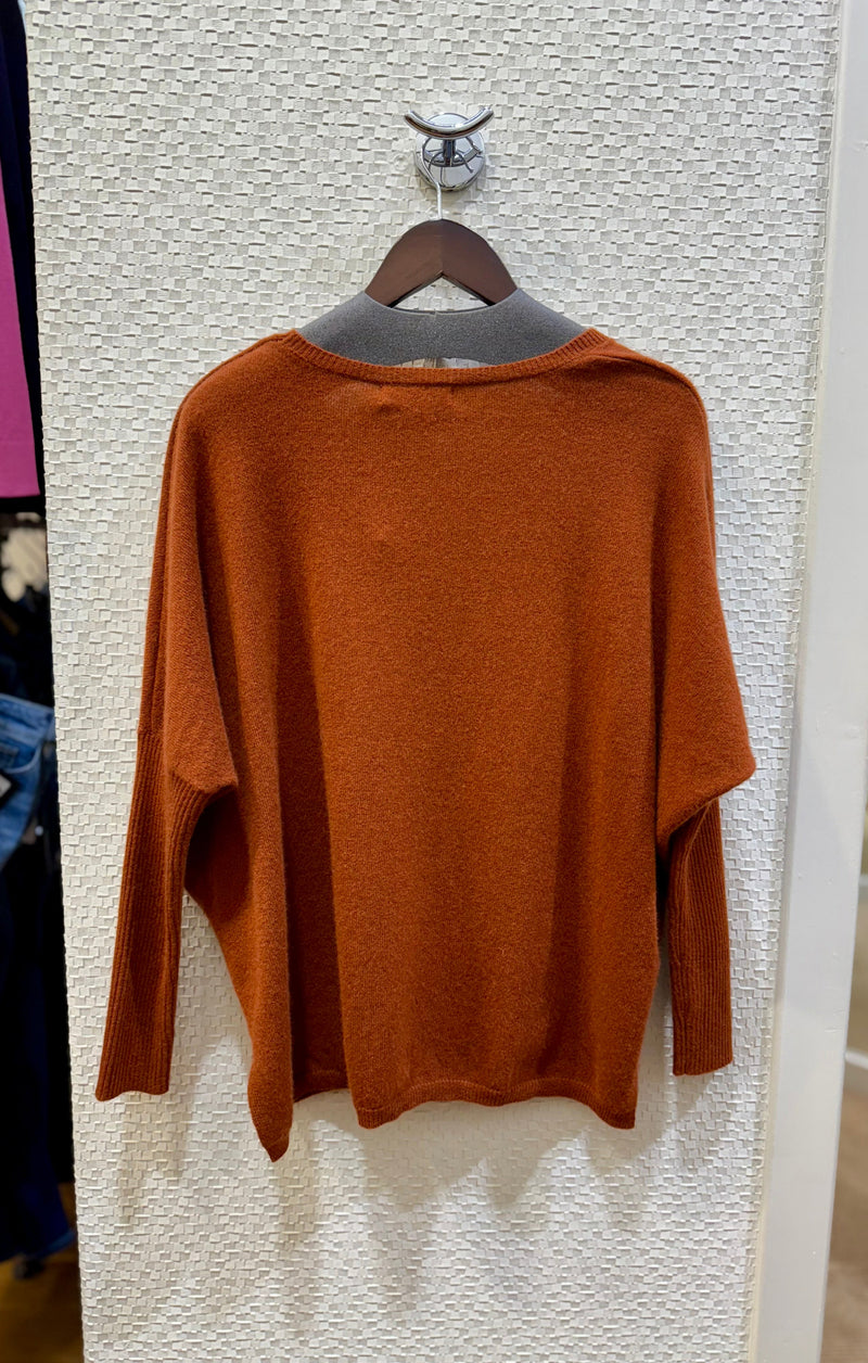 Agnes cashmere round neck poncho jumper - mahogany Cashmere