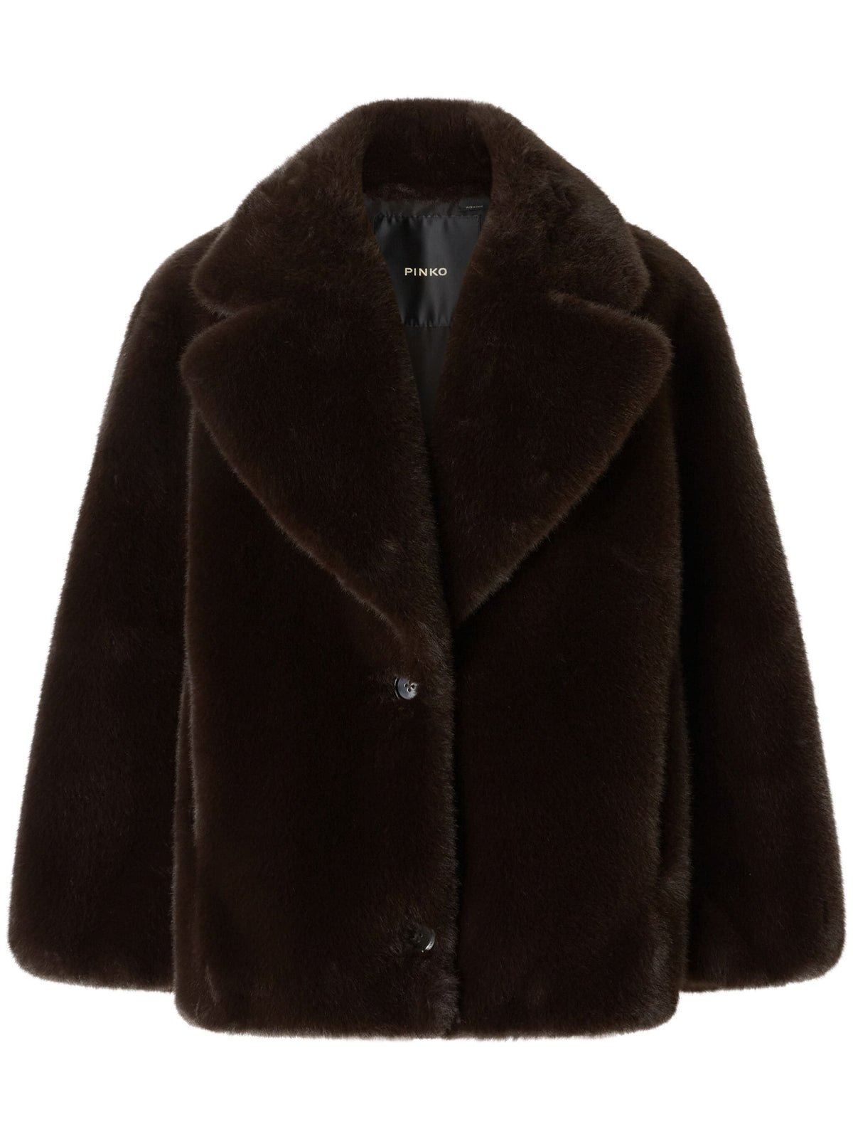 Alighieri faux fur coat - black coffee jackets PINKO