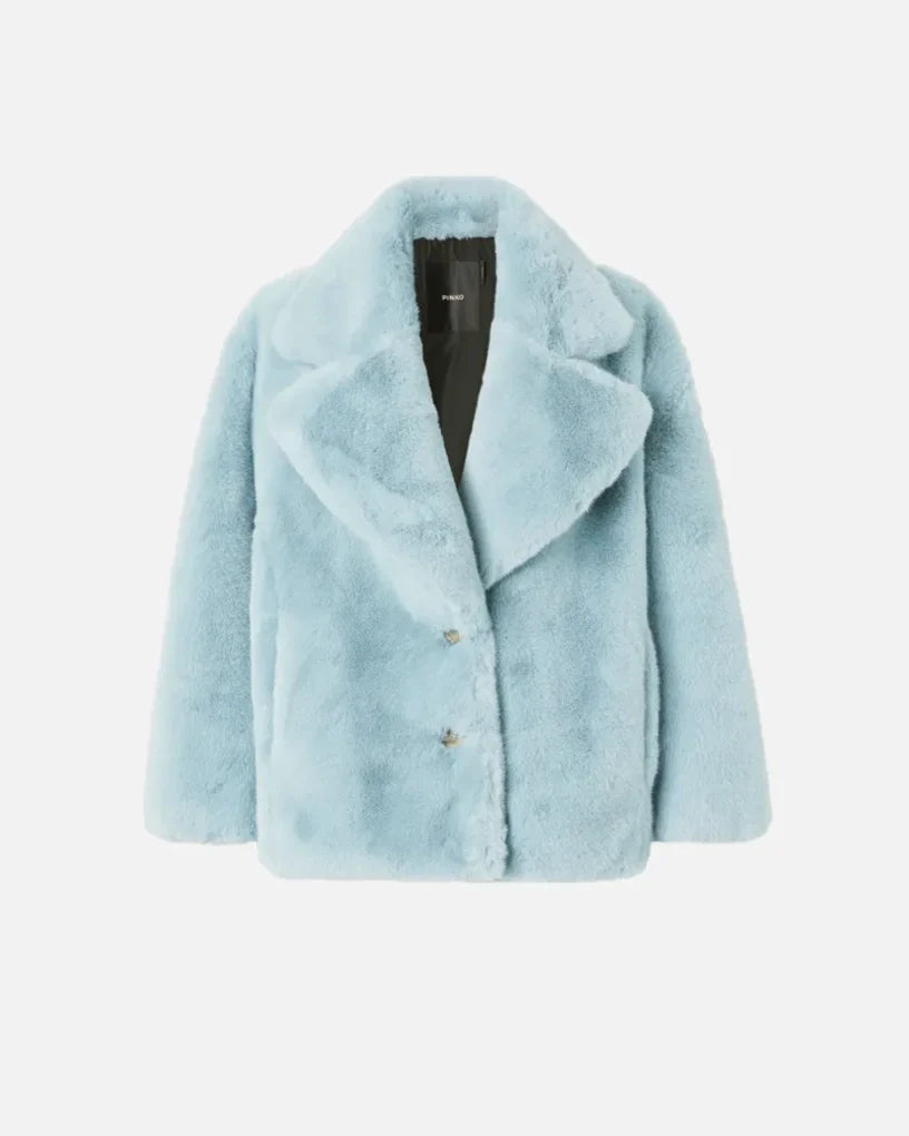 Alighieri faux fur coat - dreamy blue jackets Pinko