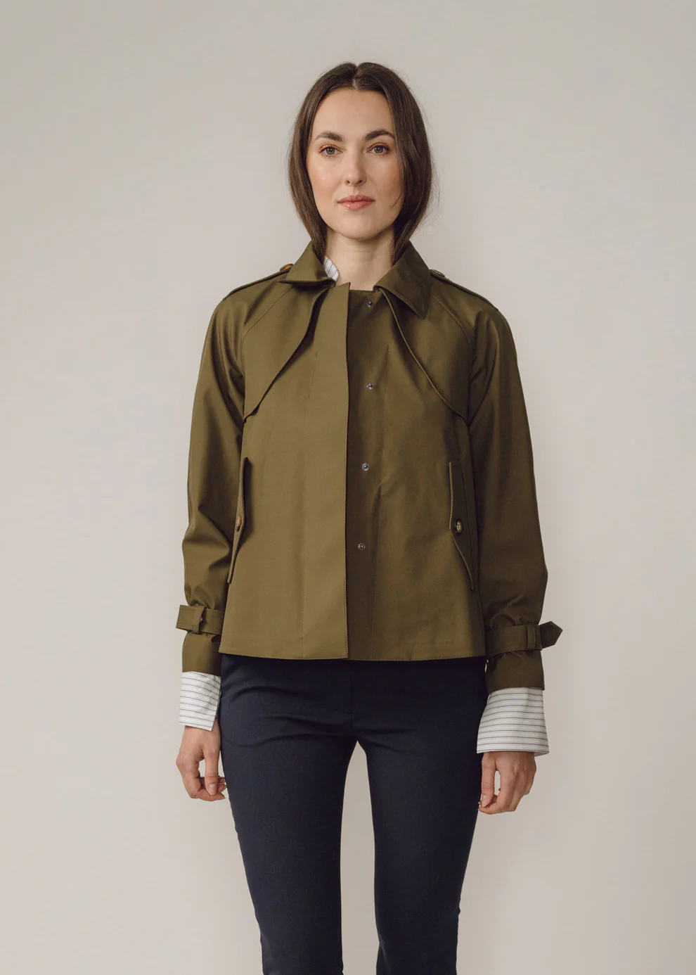 Amelia cropped trench - green Trench Coats BEIRA