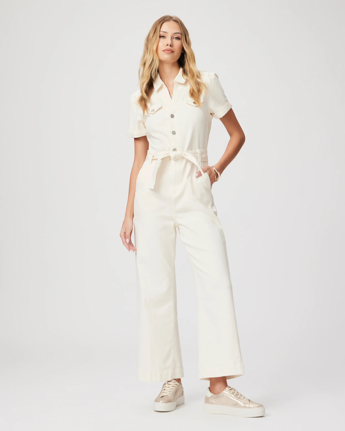 Anessa jumpsuit puff sleeve - quartz sand Jumpsuit PAIGE