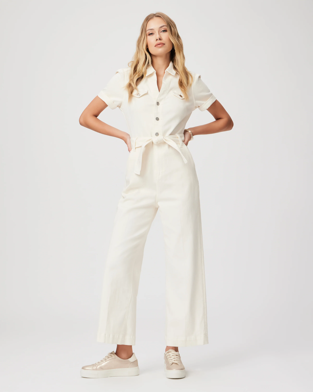 Anessa jumpsuit puff sleeve - quartz sand Jumpsuit PAIGE