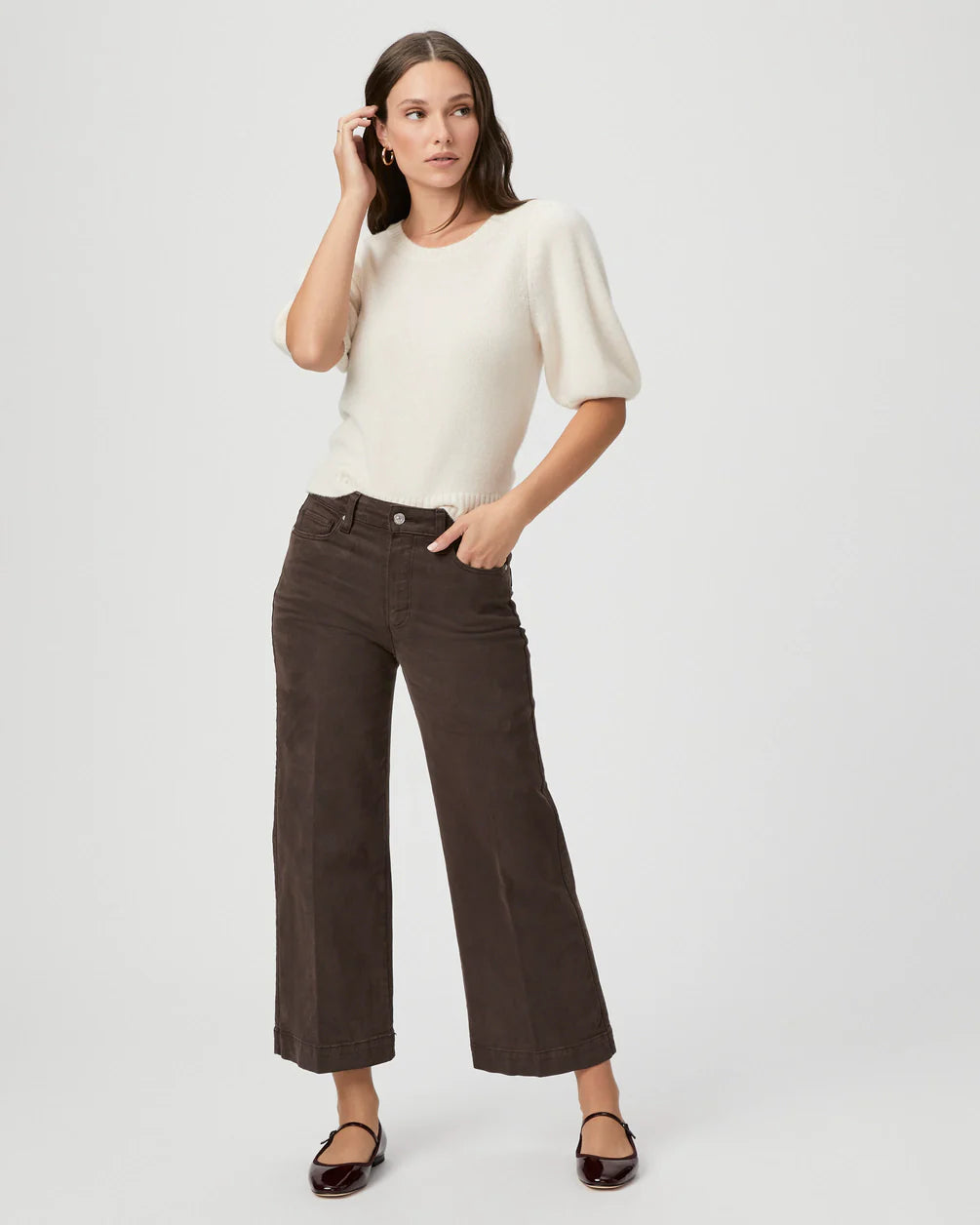 Anessa wide leg jean - rich chocolate Jeans Paige