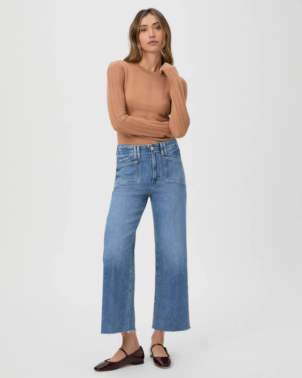 Anessa wide leg jean - sunnie distressed Jeans Paige