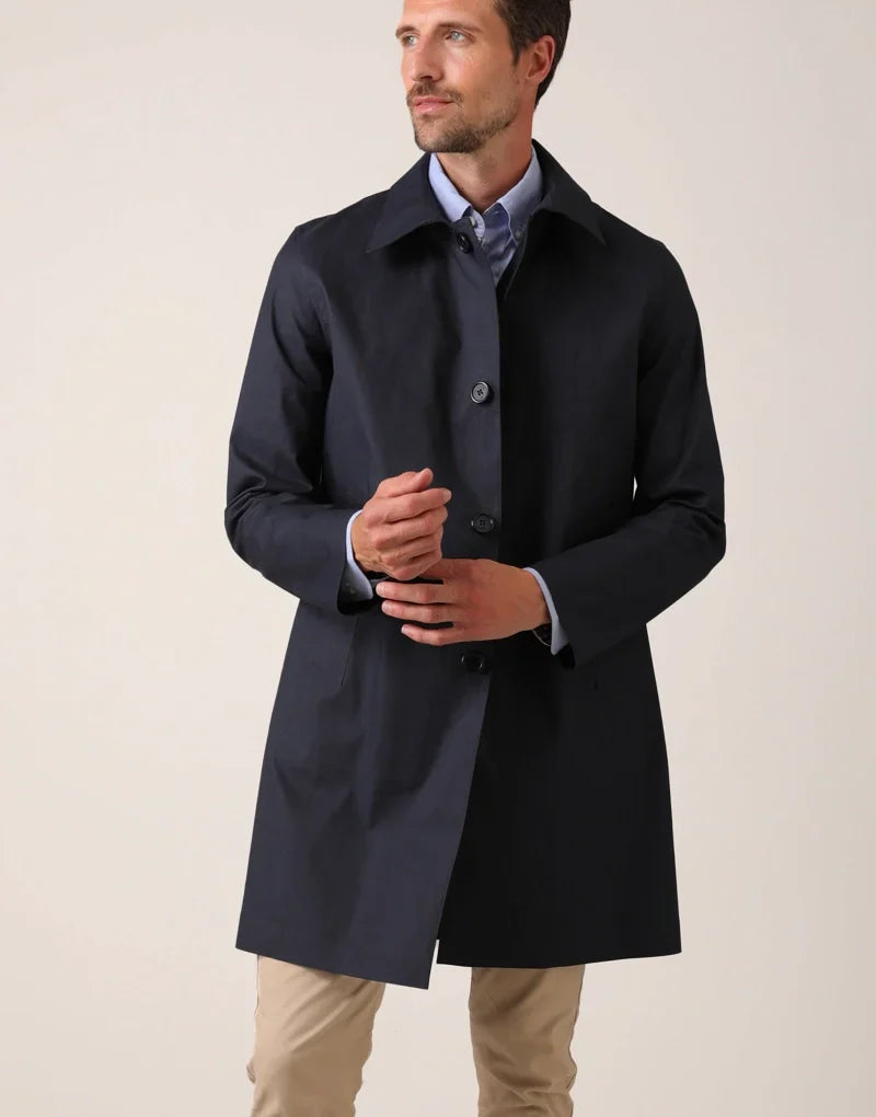 Article 14 men’s overcoat - navy Outerwear HANCOCK