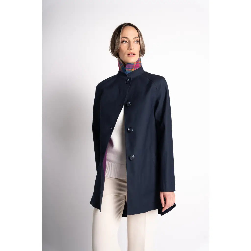 Navy tailored coat online