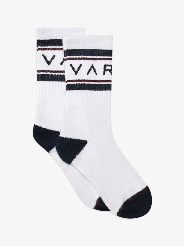 Astley active sock - white / blue / port Socks Varley