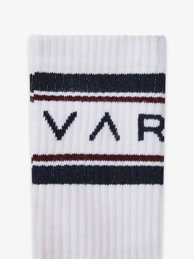 Astley active sock - white / blue / port Socks Varley