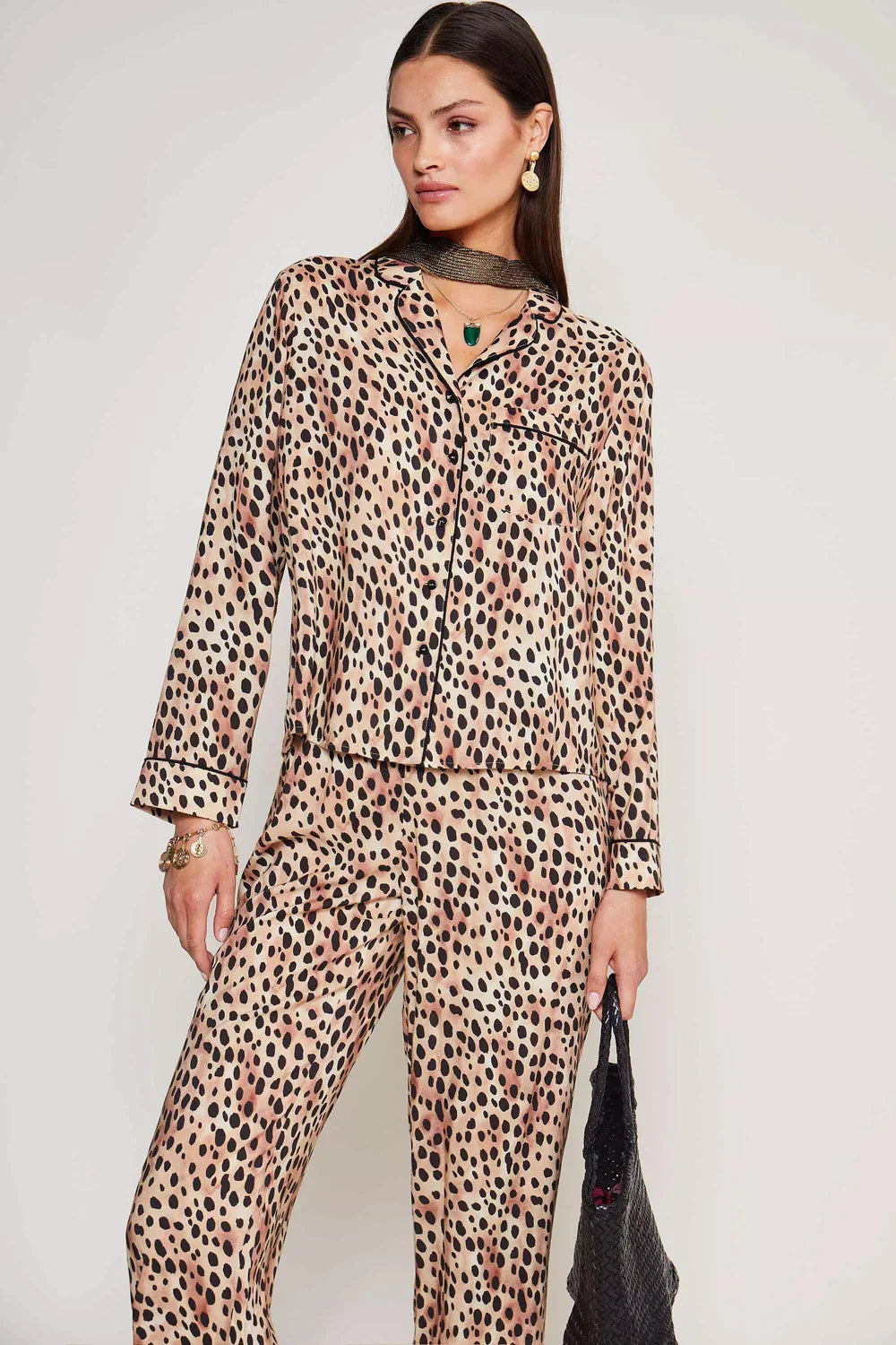 Austin loungewear set - leopard fields brown Loungewear RIXO