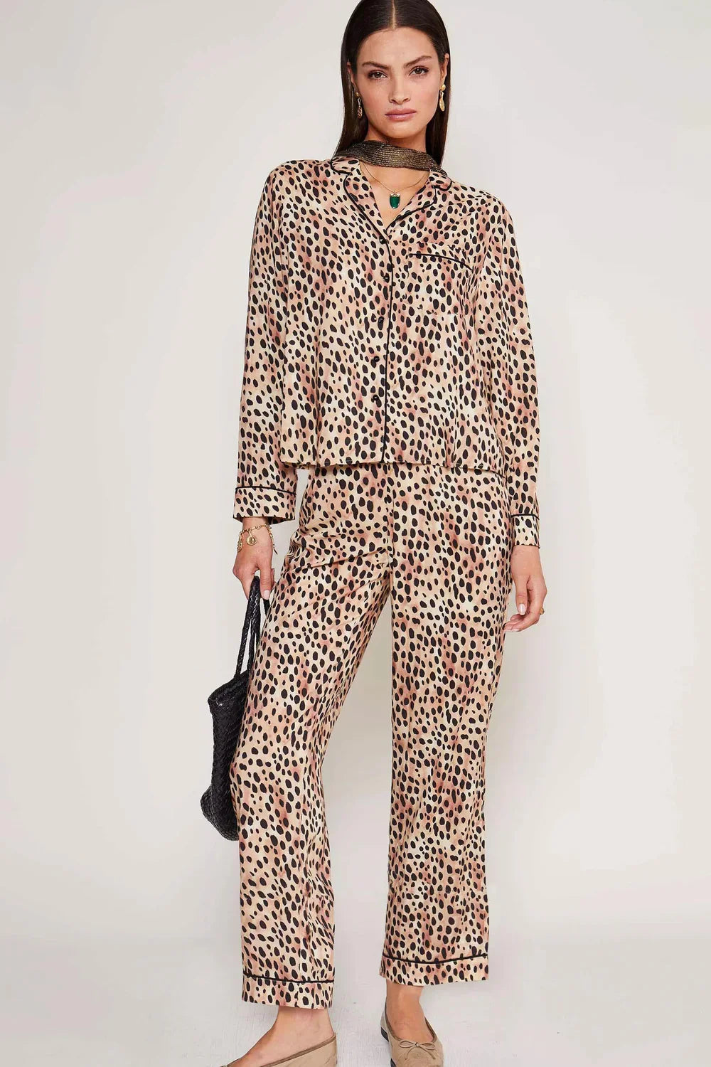 Austin loungewear set - leopard fields brown Loungewear RIXO