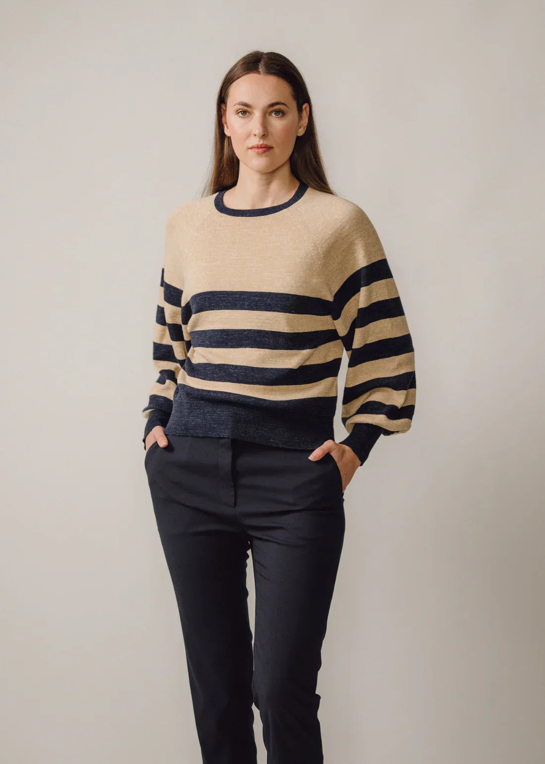 Ada jumper - off white / navy Jumpers BEIRA