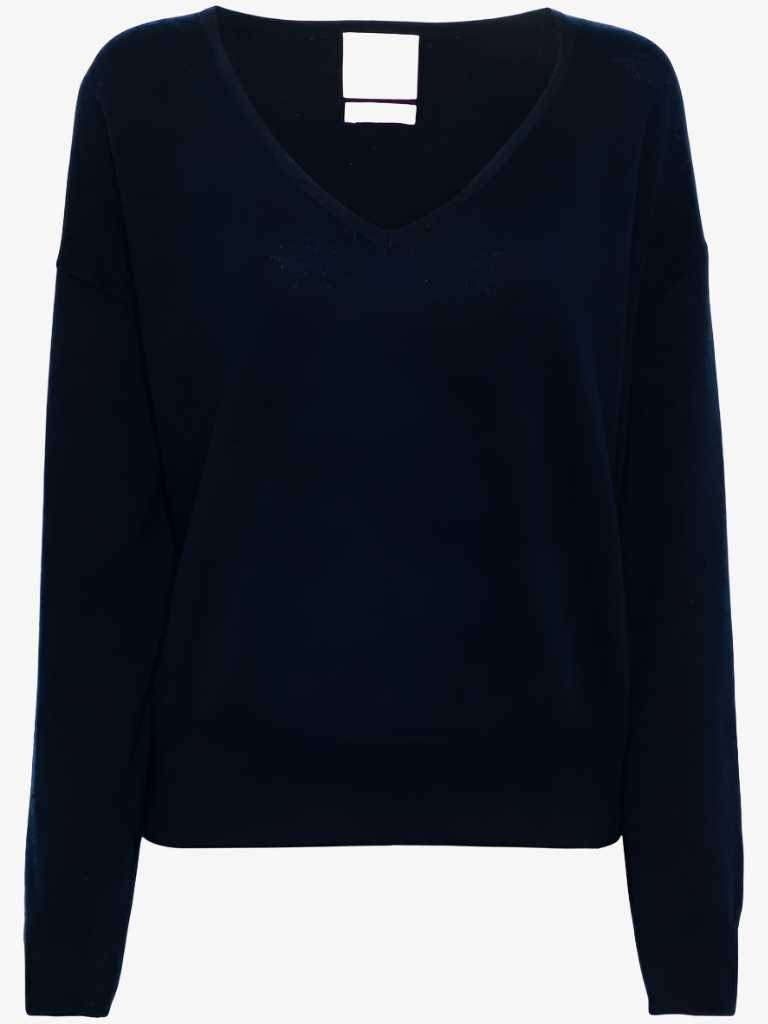 Blondie deep sexy v - navy Cashmere Jumper COLORUSH