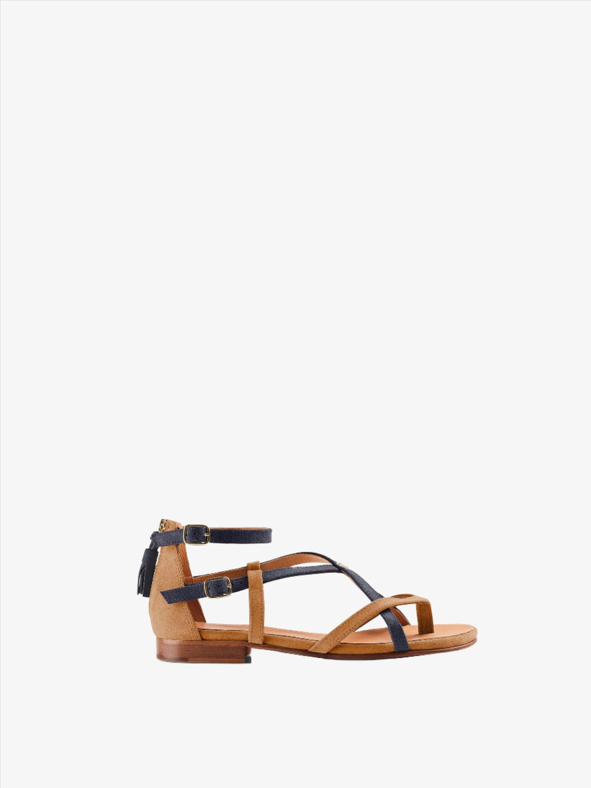 Brancaster sandal - tan / navy suede Shoes & Heels FAIRFAX