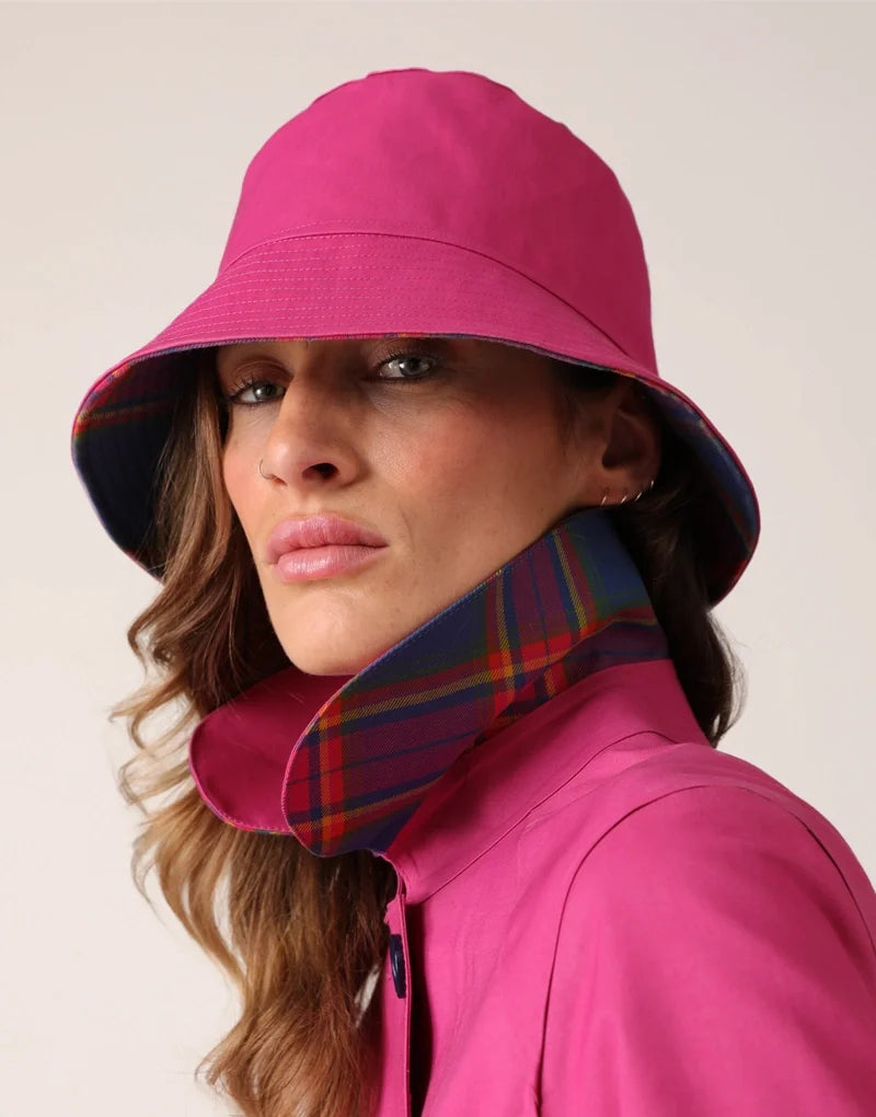 Bucket hat - fuschia / modern blair tartan Hats HANCOCK