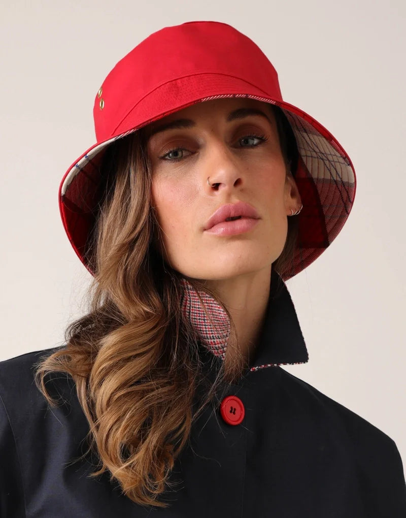 Bucket hat - red / red tartan Hats HANCOCK OF SCOTLAND