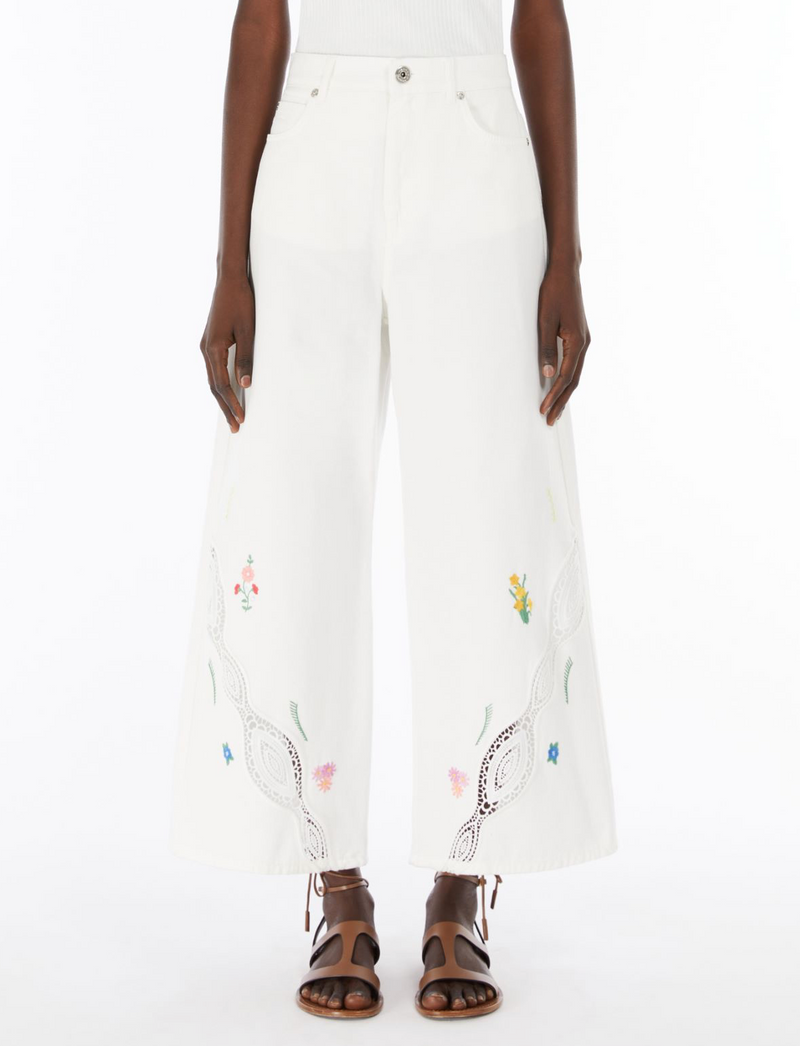 Bull trousers with embroidery - white Trousers MaxMara