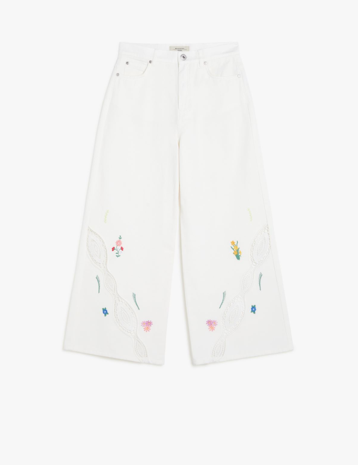 Bull trousers with embroidery - white Trousers MaxMara