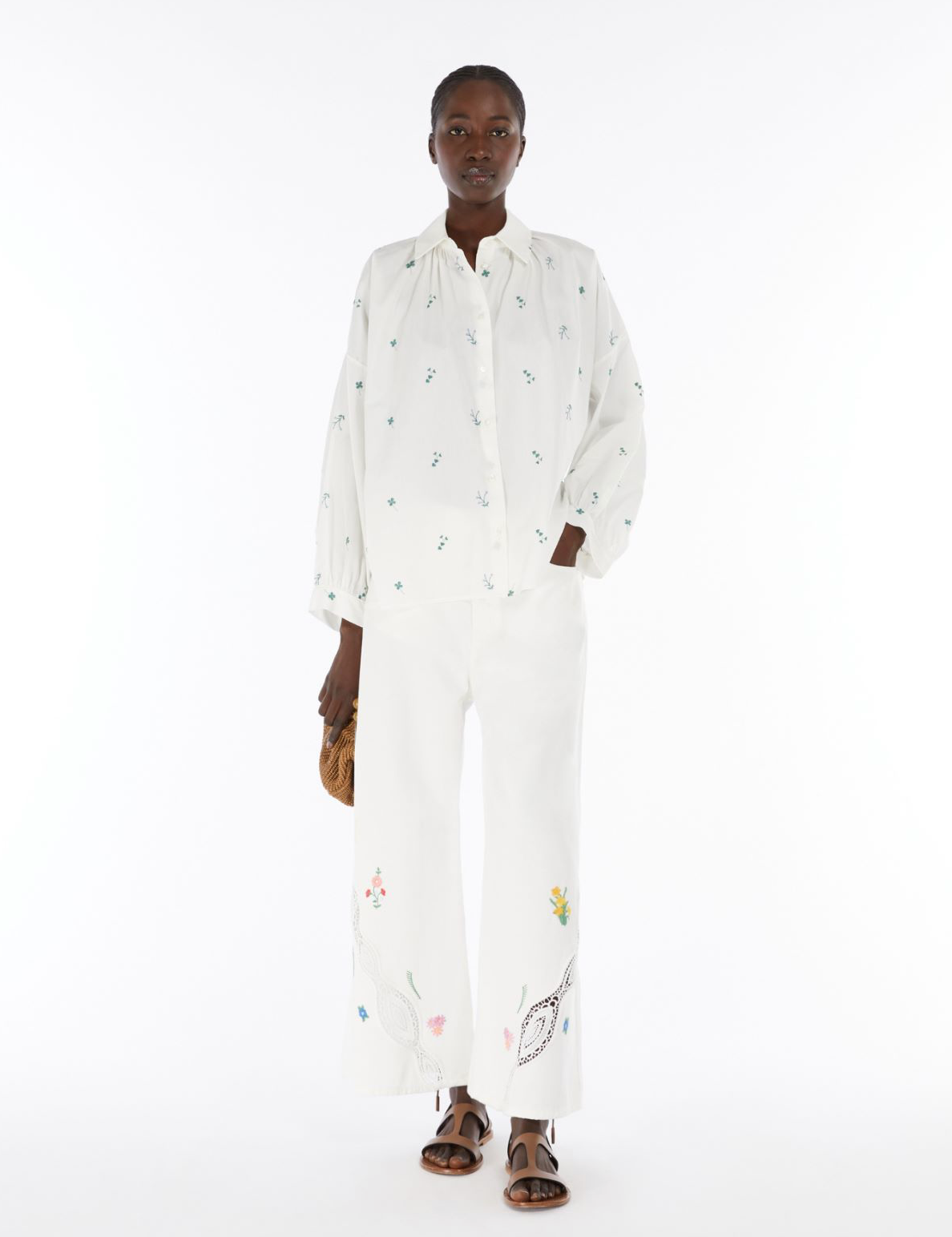 Bull trousers with embroidery - white Trousers MaxMara