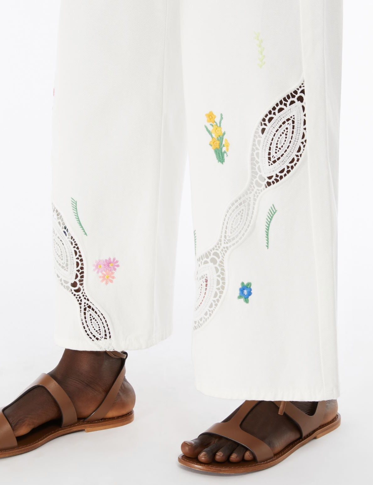 Bull trousers with embroidery - white Trousers MaxMara