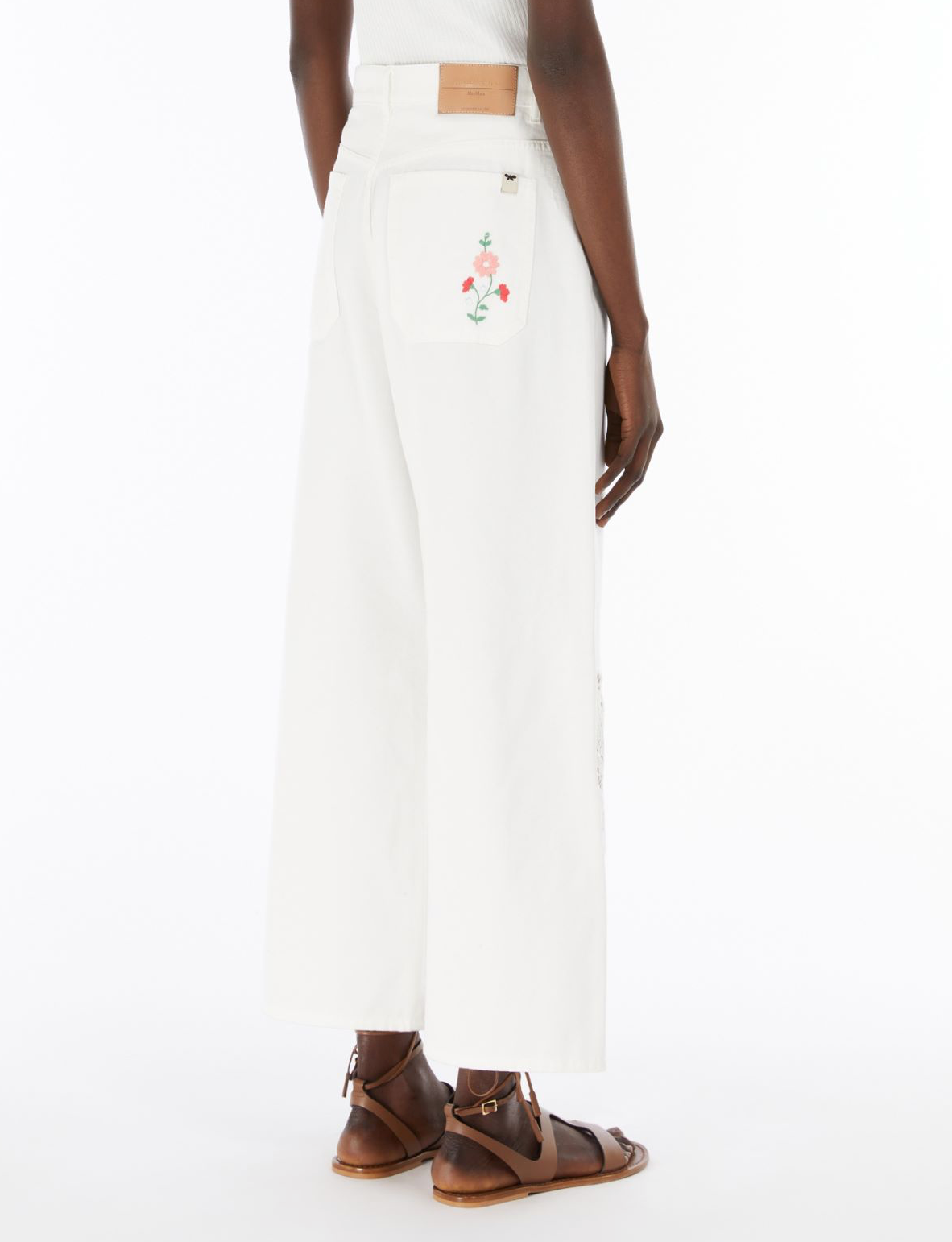 Bull trousers with embroidery - white Trousers MaxMara