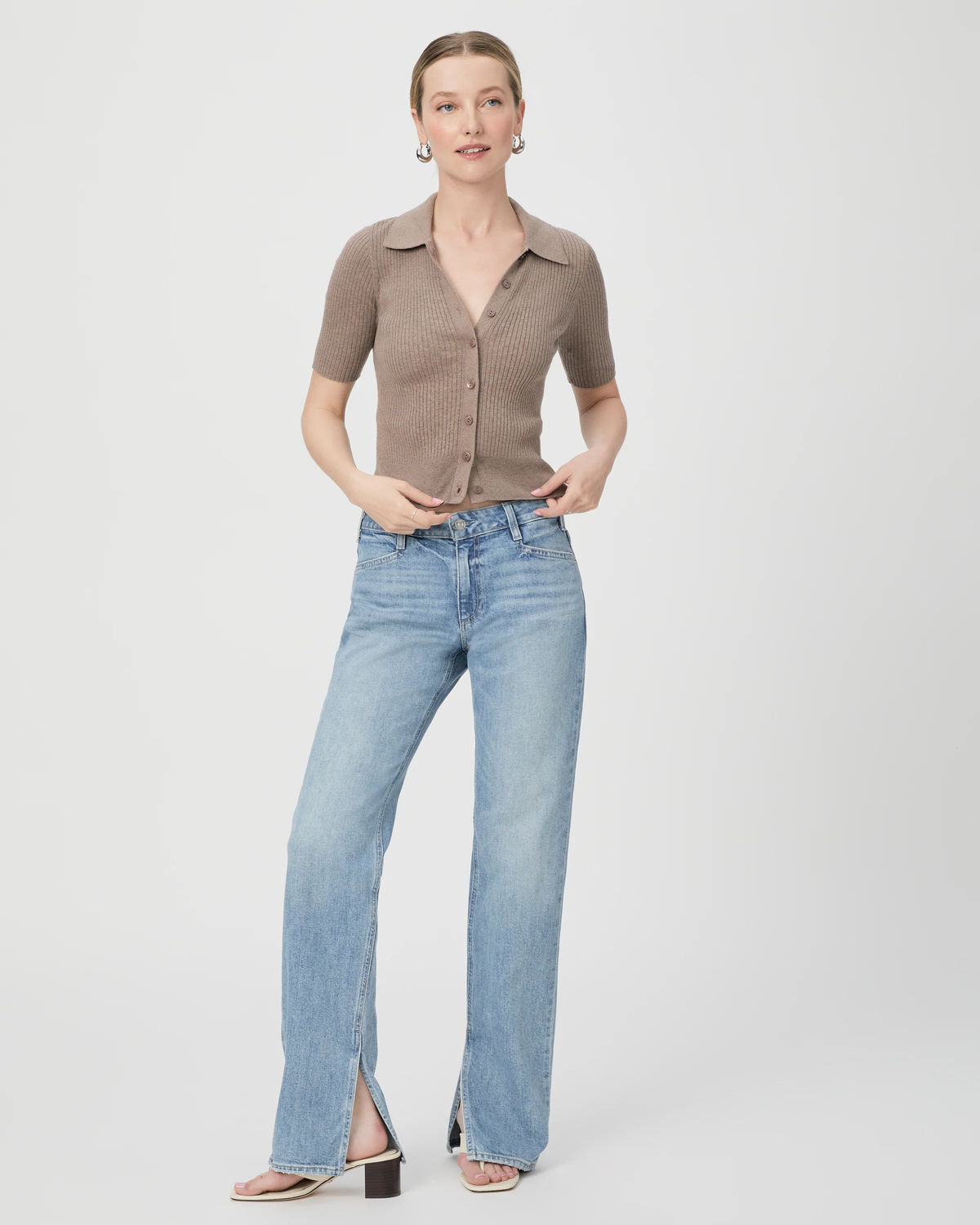 Celeste straight jean - wrenley distressed Trousers PAIGE