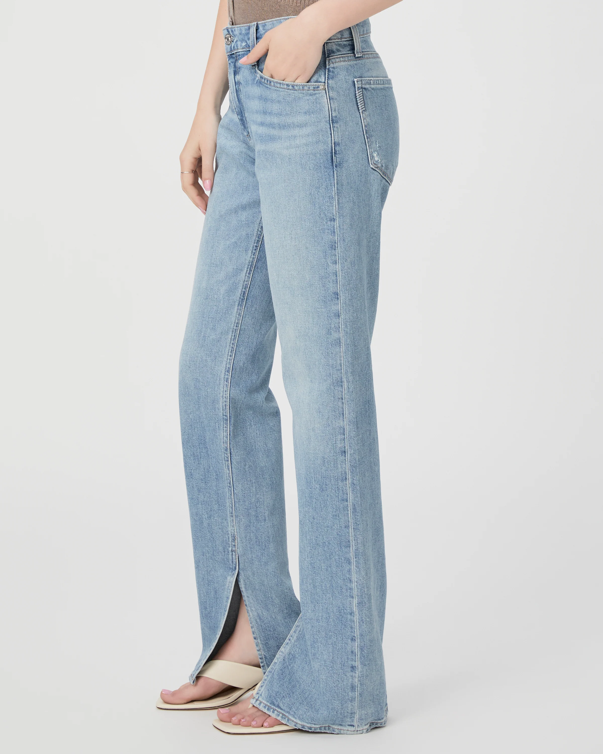 Celeste straight jean - wrenley distressed Trousers PAIGE