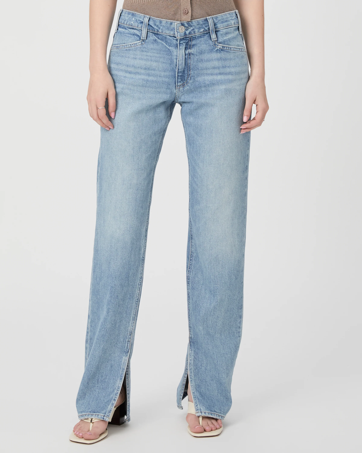 Celeste straight jean - wrenley distressed Trousers PAIGE