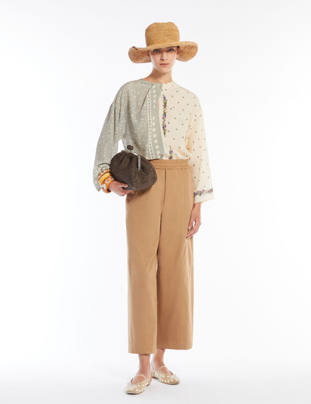 Cotton wide leg trousers - earth Trousers MaxMara - Weekend