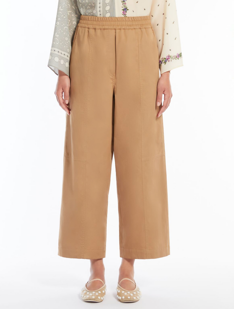 Cotton wide leg trousers - earth Trousers MaxMara - Weekend