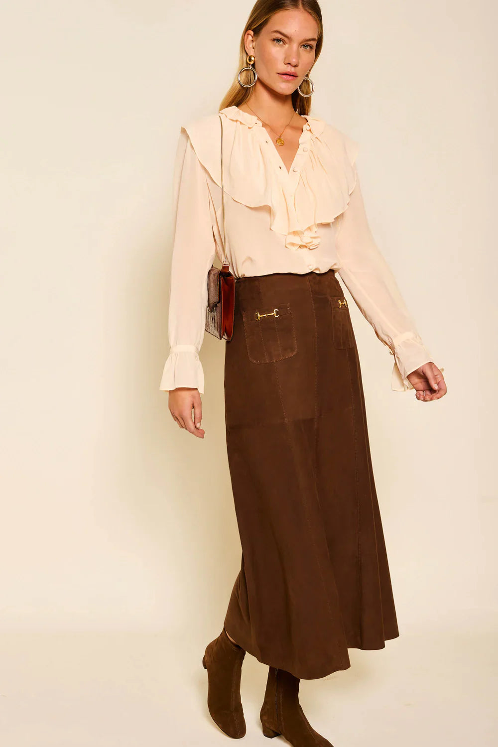 Edwina skirt - tan Skirts Rixo