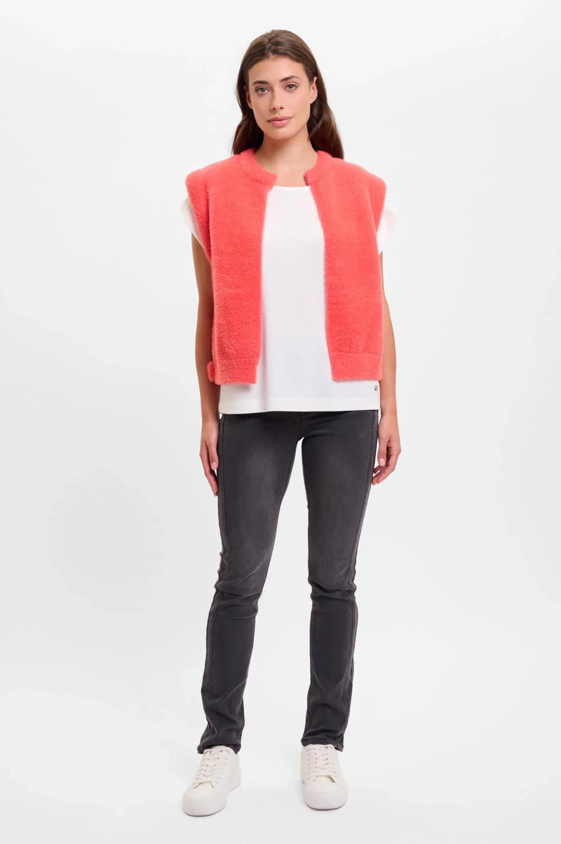 Elona short waistcoat - hot coral Waistcoat Rino & Pelle