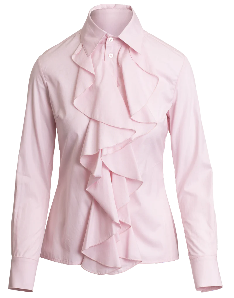 Emily frill shirt short cuff -pink Shirts Bearco