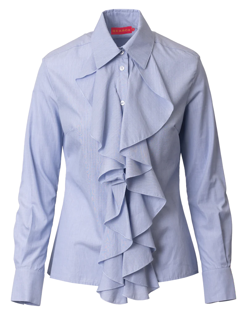 Emily frill shirt short cuff - sky blue Shirts Bearco