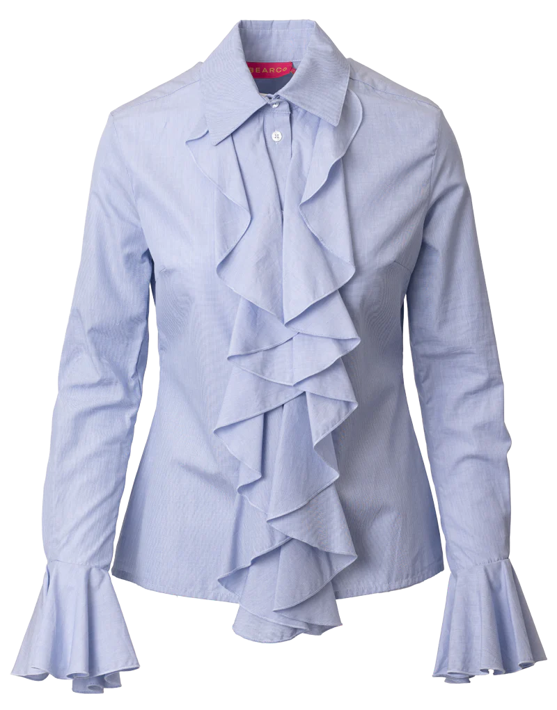 Emily frill shirt - sky blue Shirts Bearco