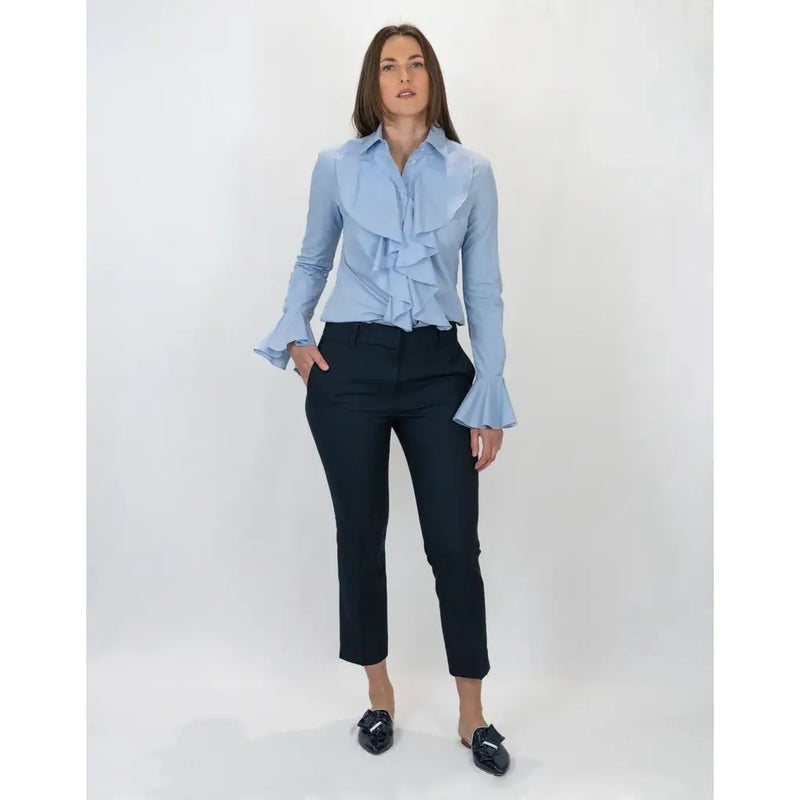 Emily frill shirt - sky blue Shirts Bearco