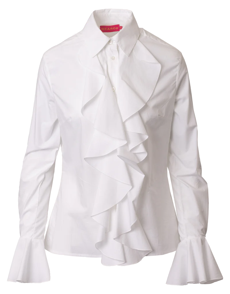 Emily frill shirt - white Shirts Bearco