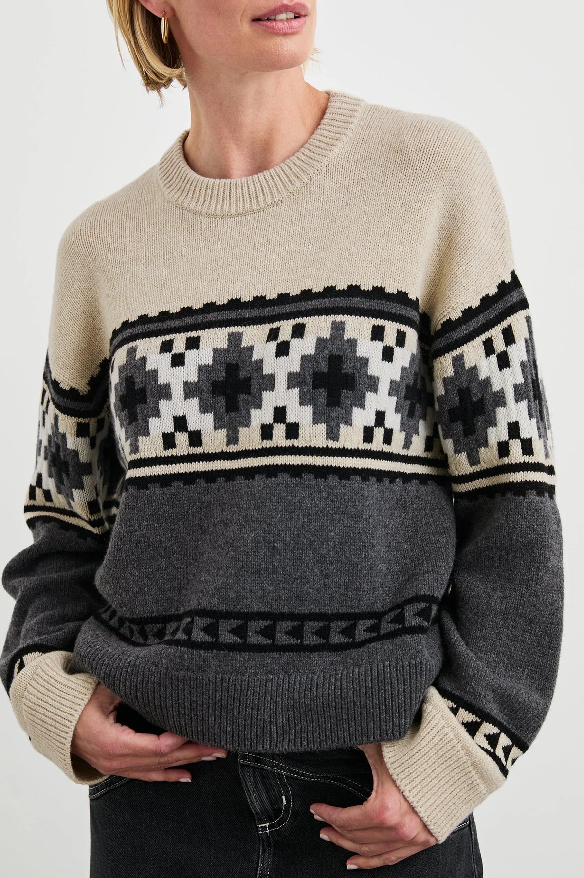 Emma fair isle knitted sweater - heather Sweater Rails