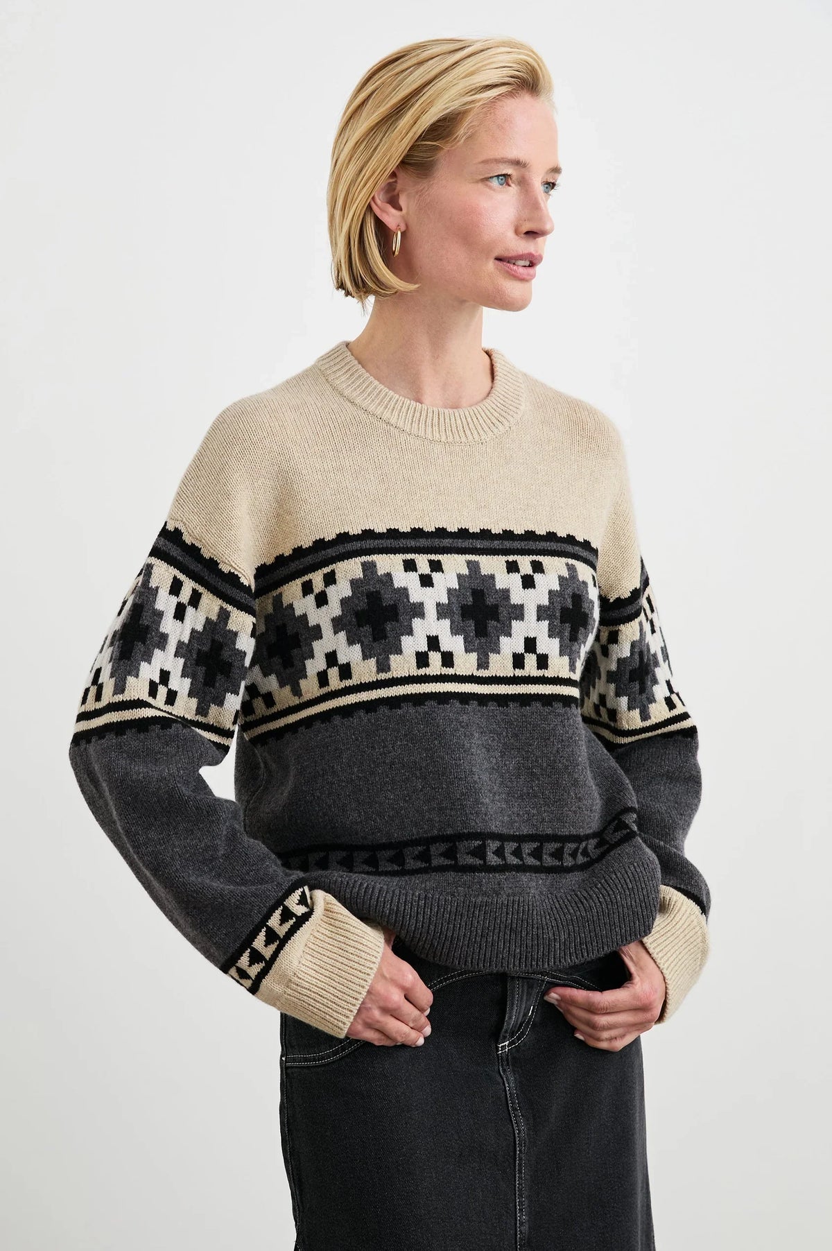 Emma fair isle knitted sweater - heather Sweater Rails