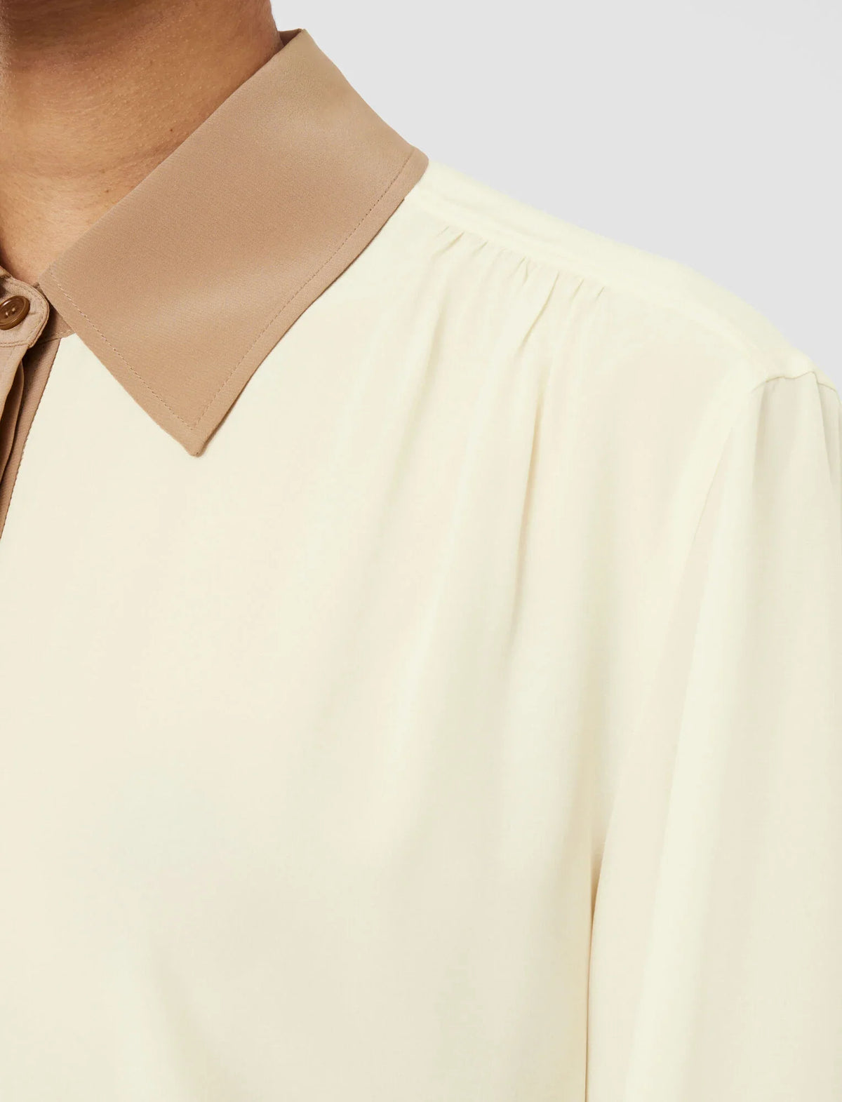 Evora silk crepe de chine blouse - ivory/blusher Blouse