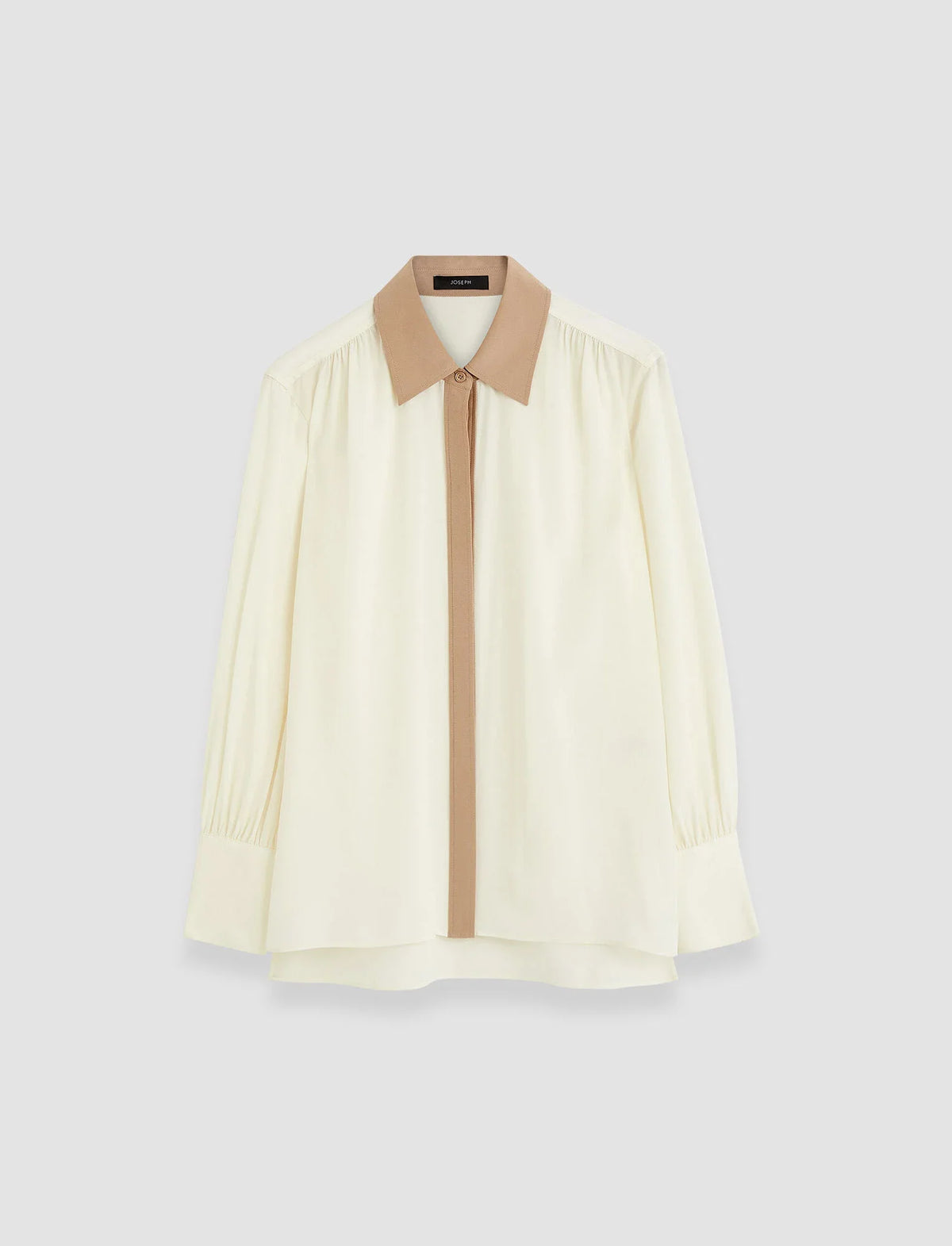 Evora silk crepe de chine blouse - ivory/blusher Blouse