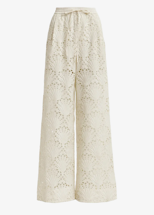 Fab broderie anglaise pants - off white Trousers ESSENTIEL