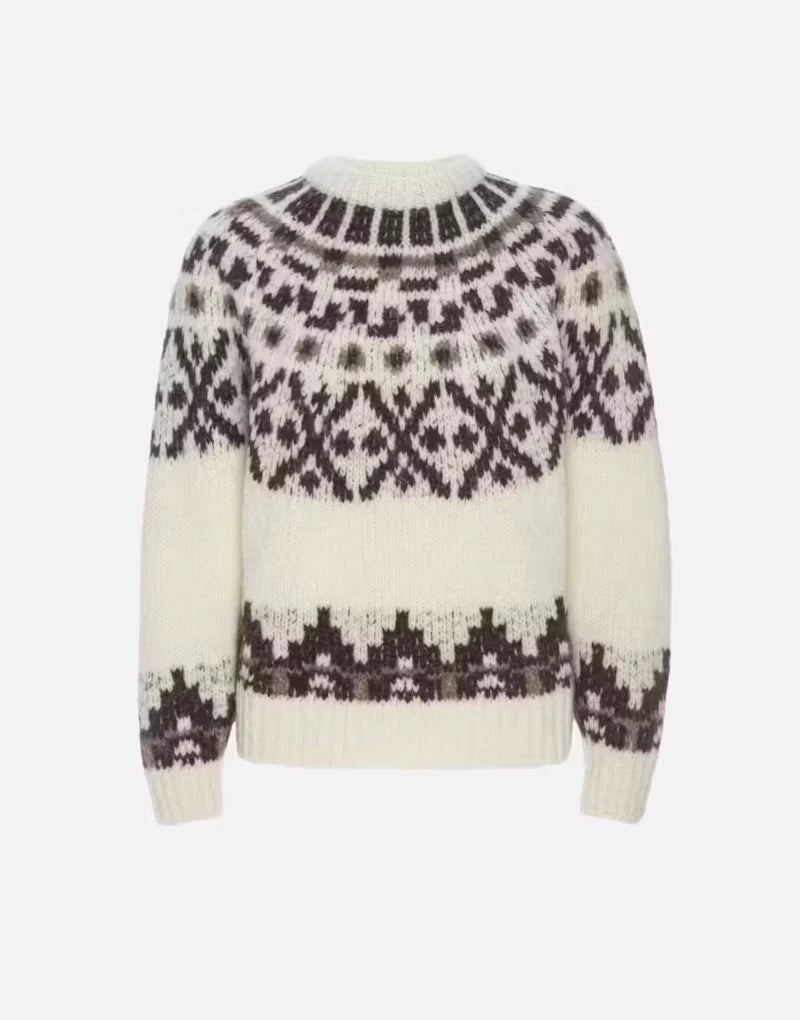 Fair isle sweater - cream multi Knitwear Frame