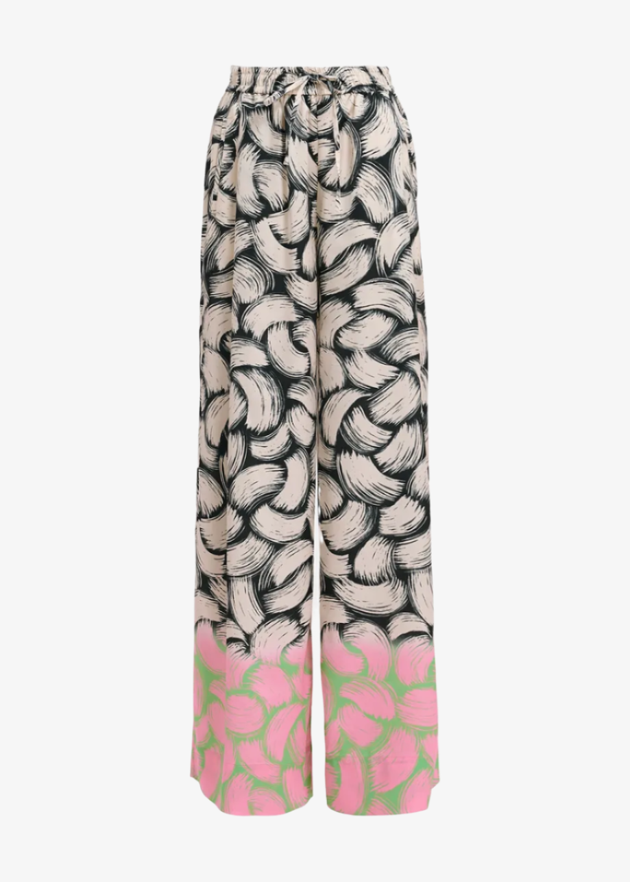 Firm abstract - print wide - leg pants Trousers ESSENTIEL