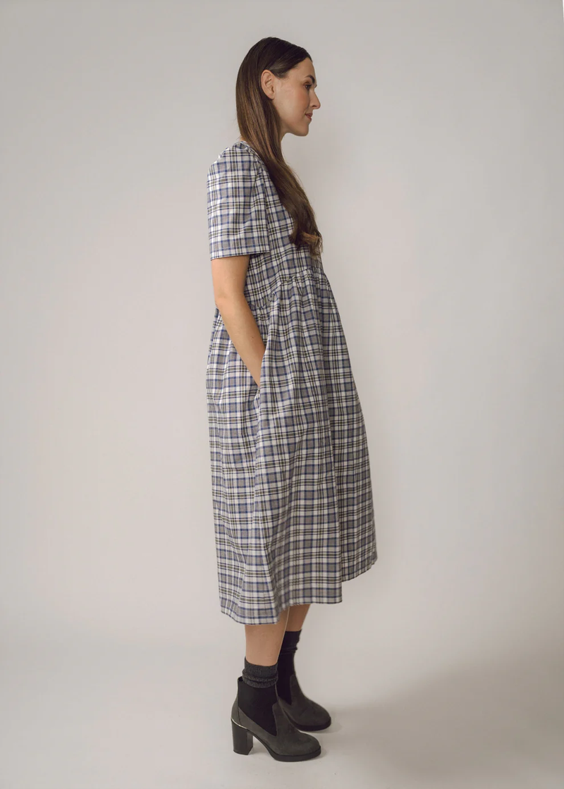 Flora dress - blue check Dresses BEIRA