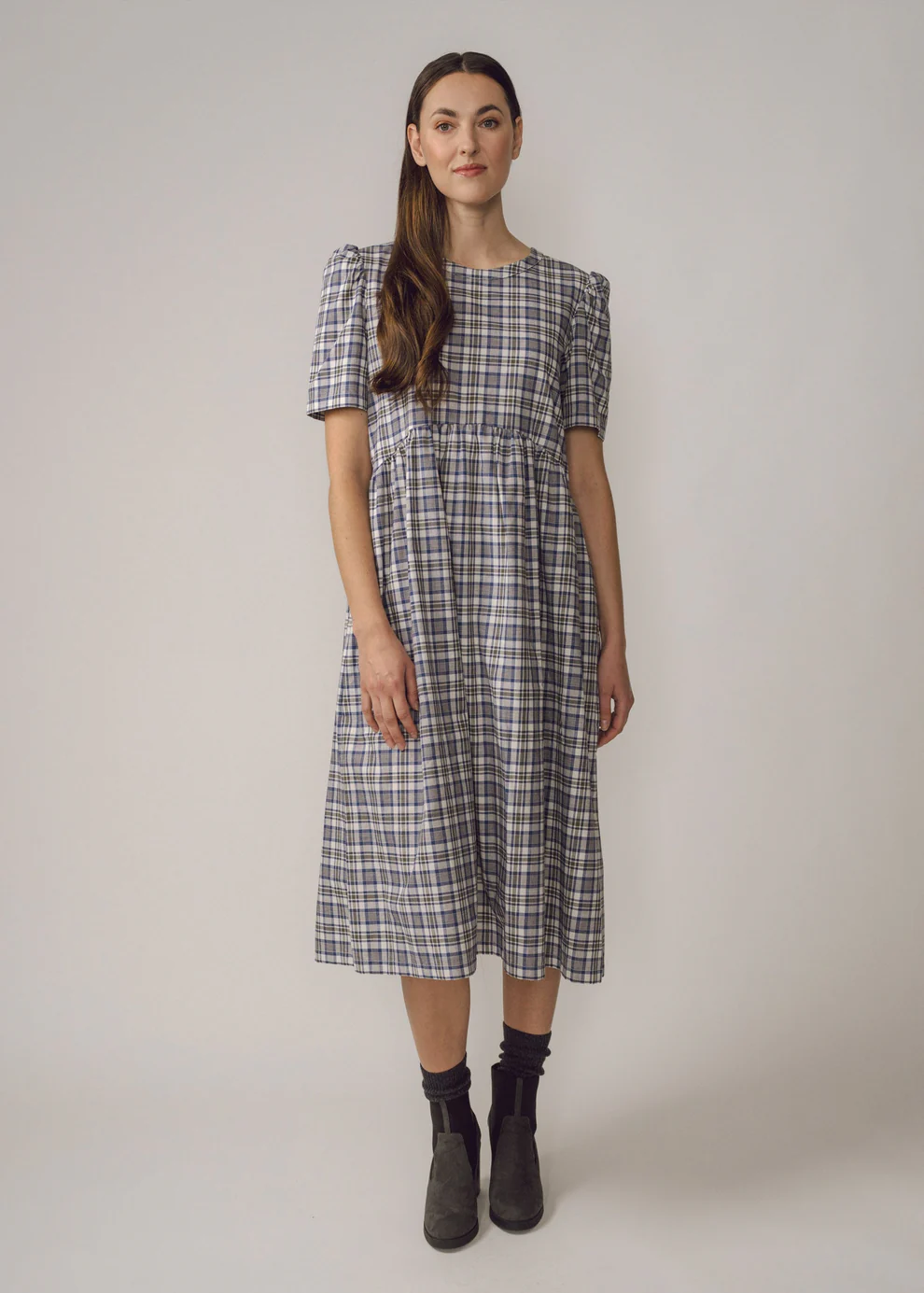 Flora dress - blue check Dresses BEIRA