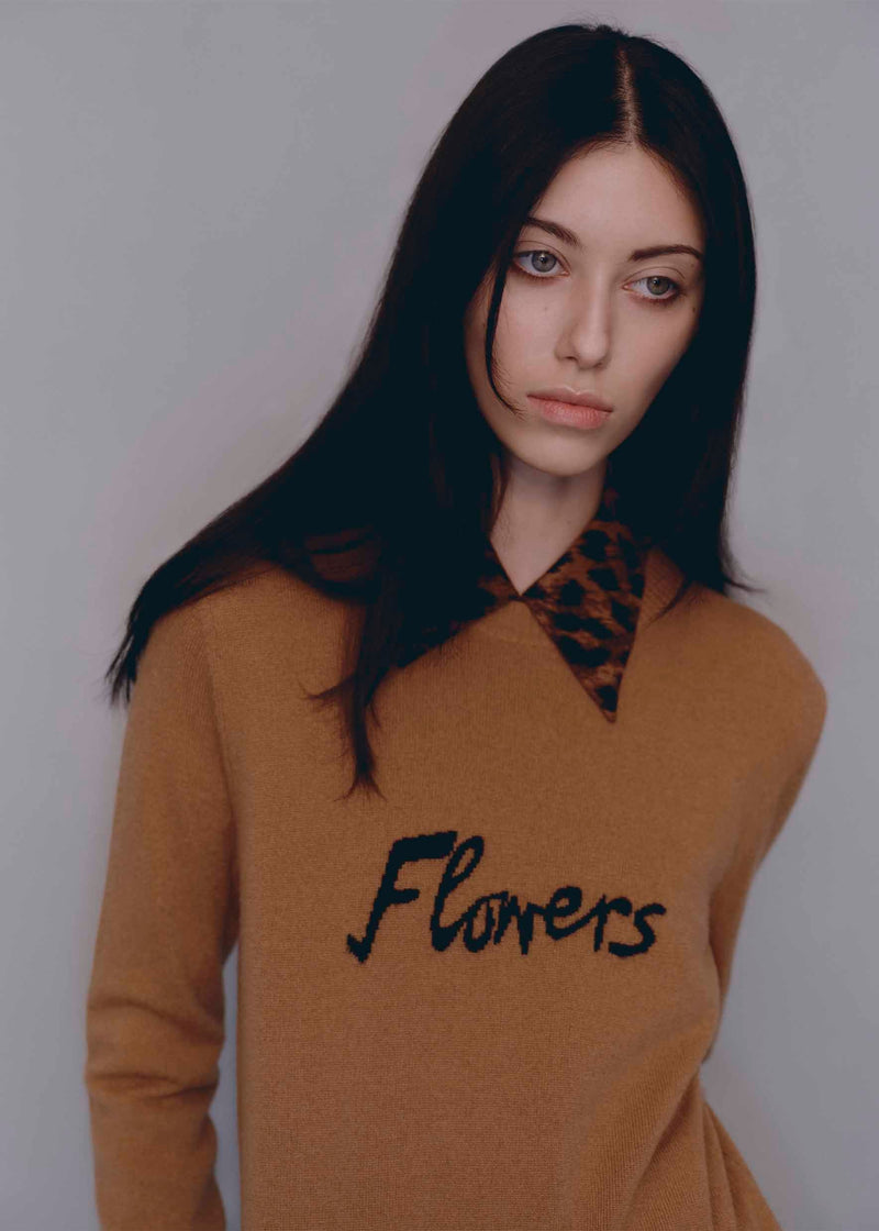 Flower jumper - brown sugar Knitwear Bella Freud