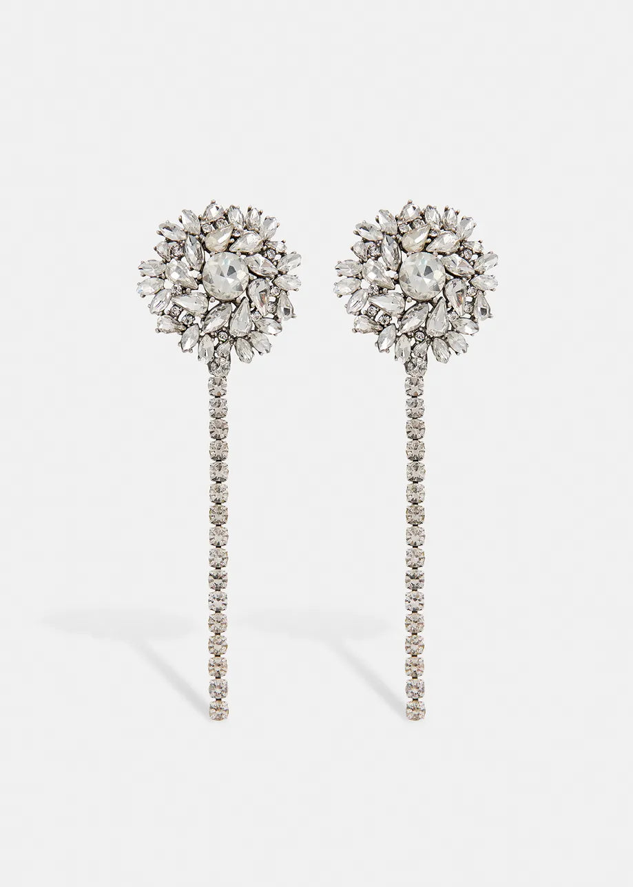 Gohide silver-tone long rhinestone earrings Jewellery