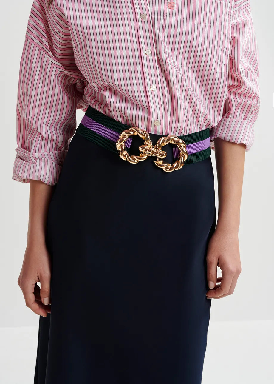 Gotlies striped belt with gold-tone buckle Belts ESSENTIEL